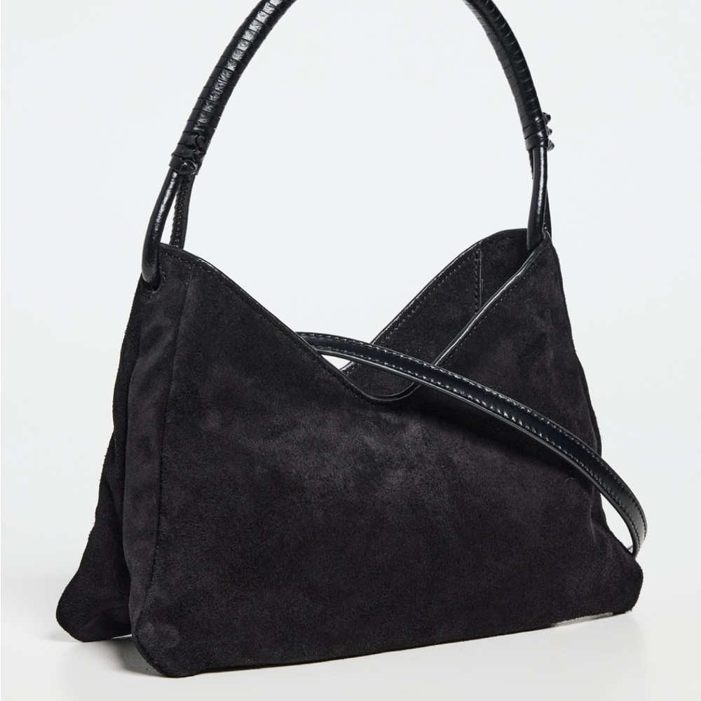 STAUD Black Suede Valerie Bag